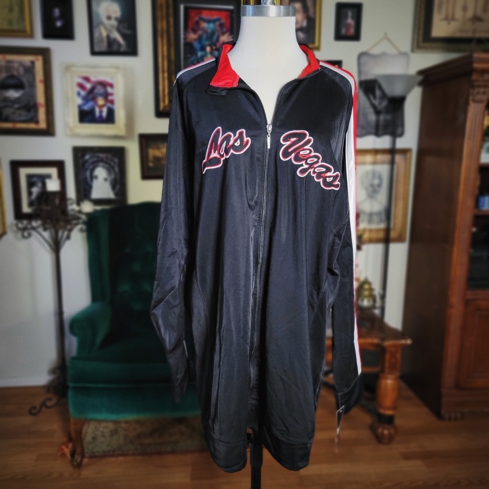 DC Classic Track Jacket Las Vegas Mens XXXL Black Red Full Zip Souvenir‎ NWT